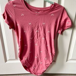 🍭6/$30 Motherhood Maternity Bow Hey Girl Maternity Short Sleeve Sleep Tee - S